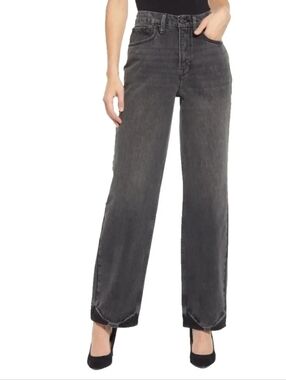 Good American Good 90's High Rise‎ Loose Straight Jeans
